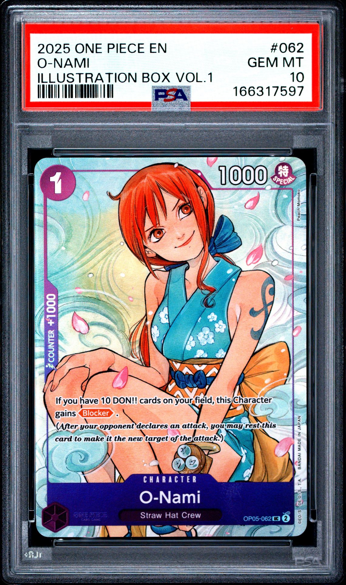 2025 One Piece Promos O-Nami #062 (Illustration Box Vol.1) Gem Mt 10 front