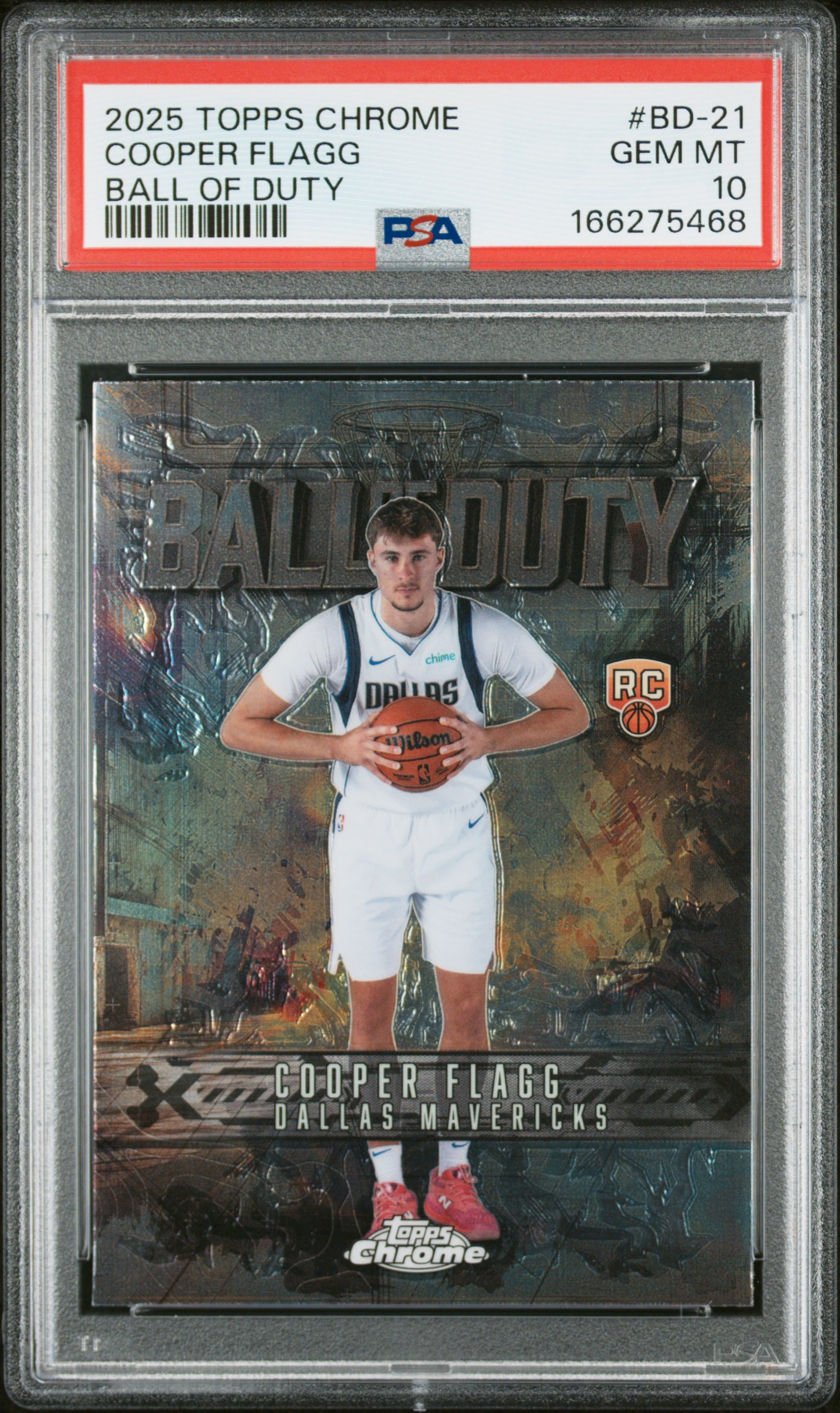 2025 #BD-21 Cooper Flagg PSA 10 Topps Chrome Ball of Duty
