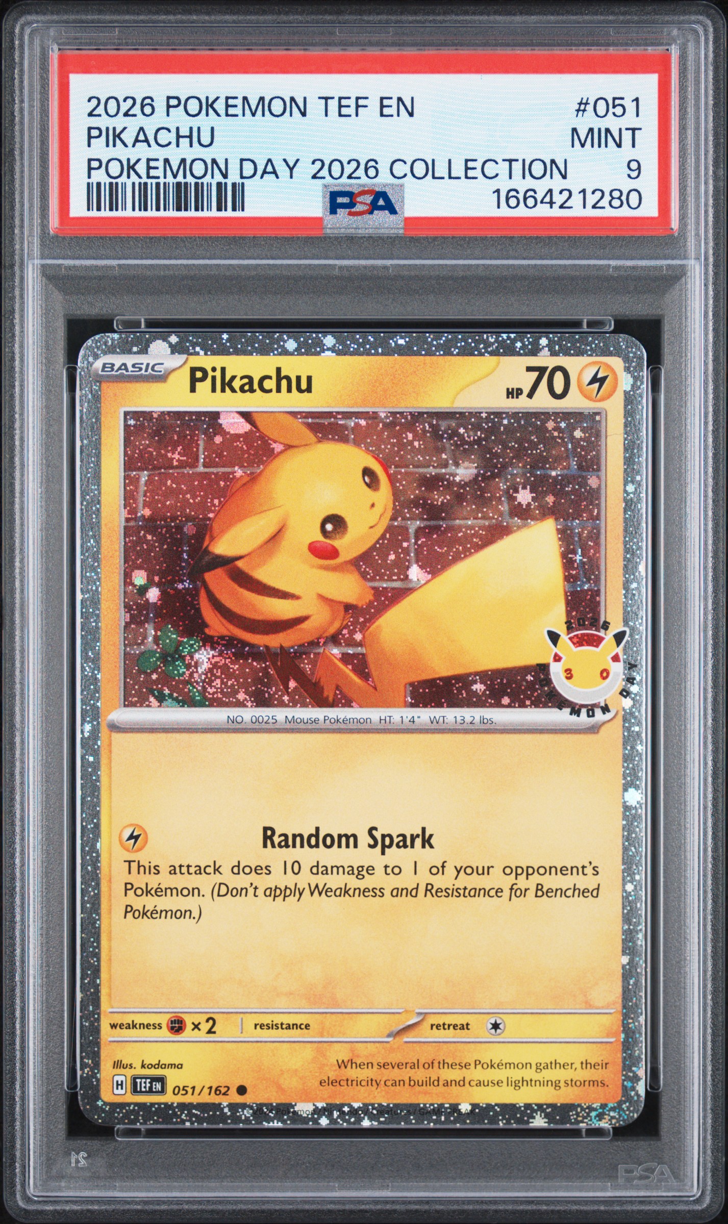 2026 #051 Pikachu PSA 9 Tef EN-Temporal Forces
