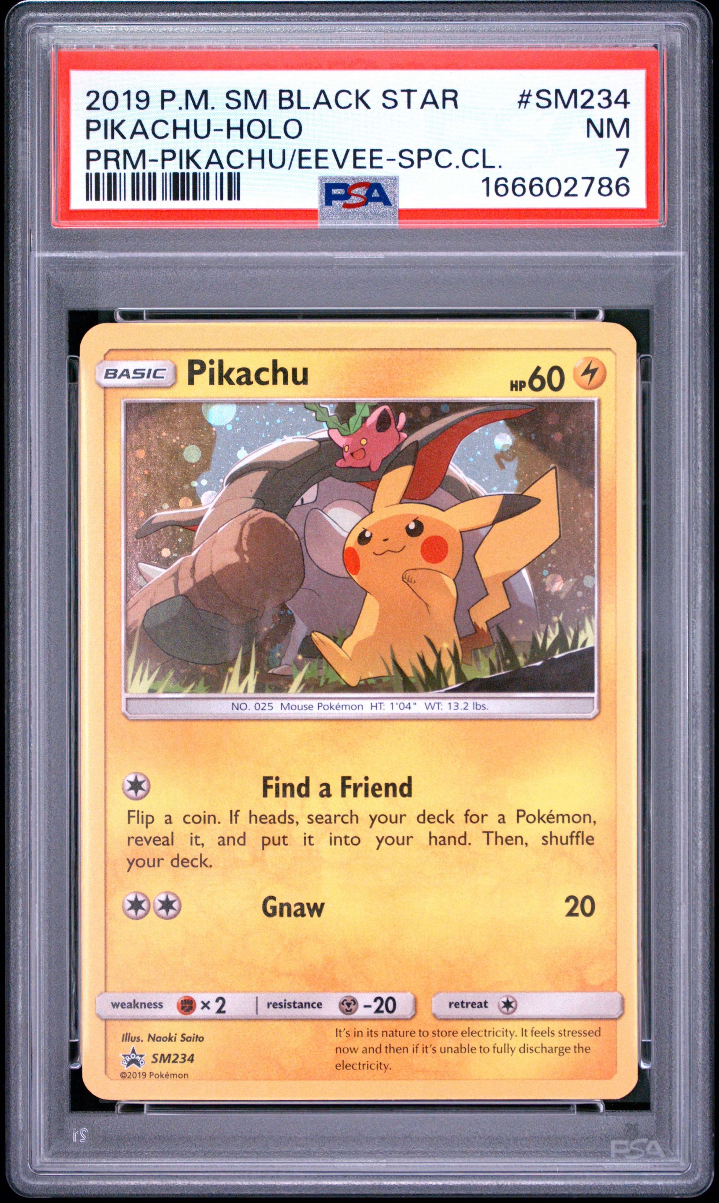 2019 #SM234 Pikachu-Holo PSA 7 SM Black Star Promo