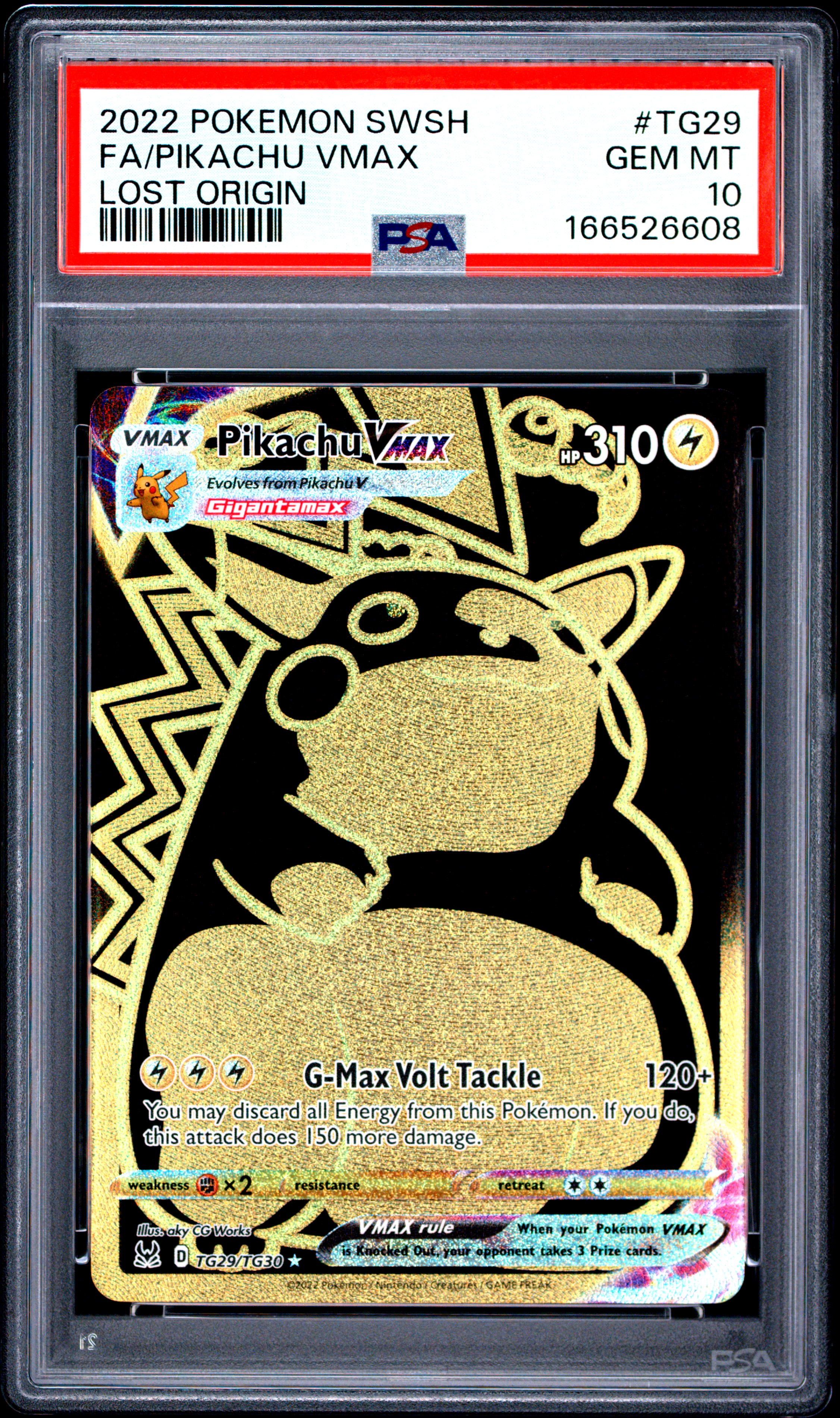 2022 #TG29 Full Art/Pikachu Vmax PSA 10 Sword & Shield Lost Origin