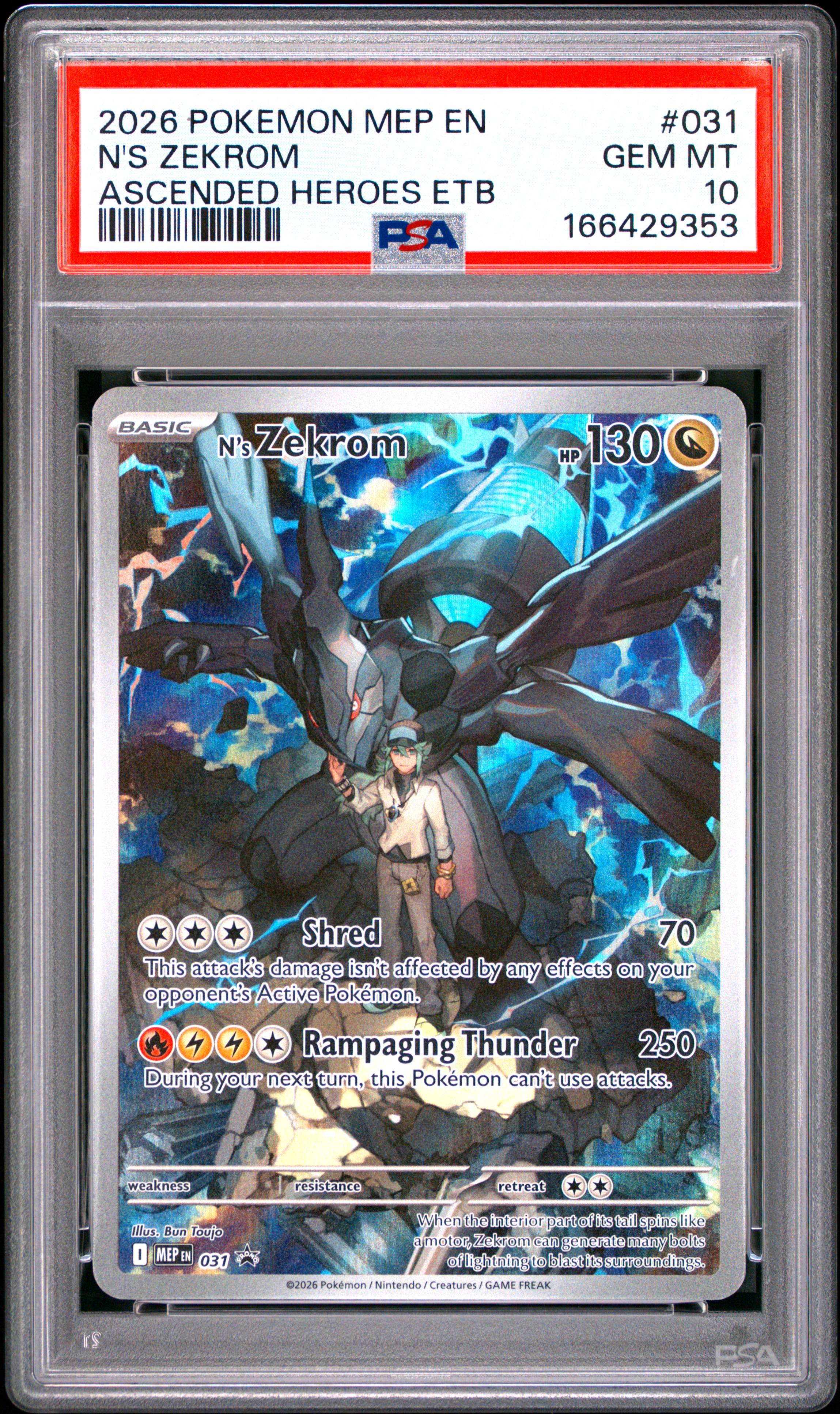 2026 #031 N's Zekrom PSA 10 Mep EN-Me Black Star Promo