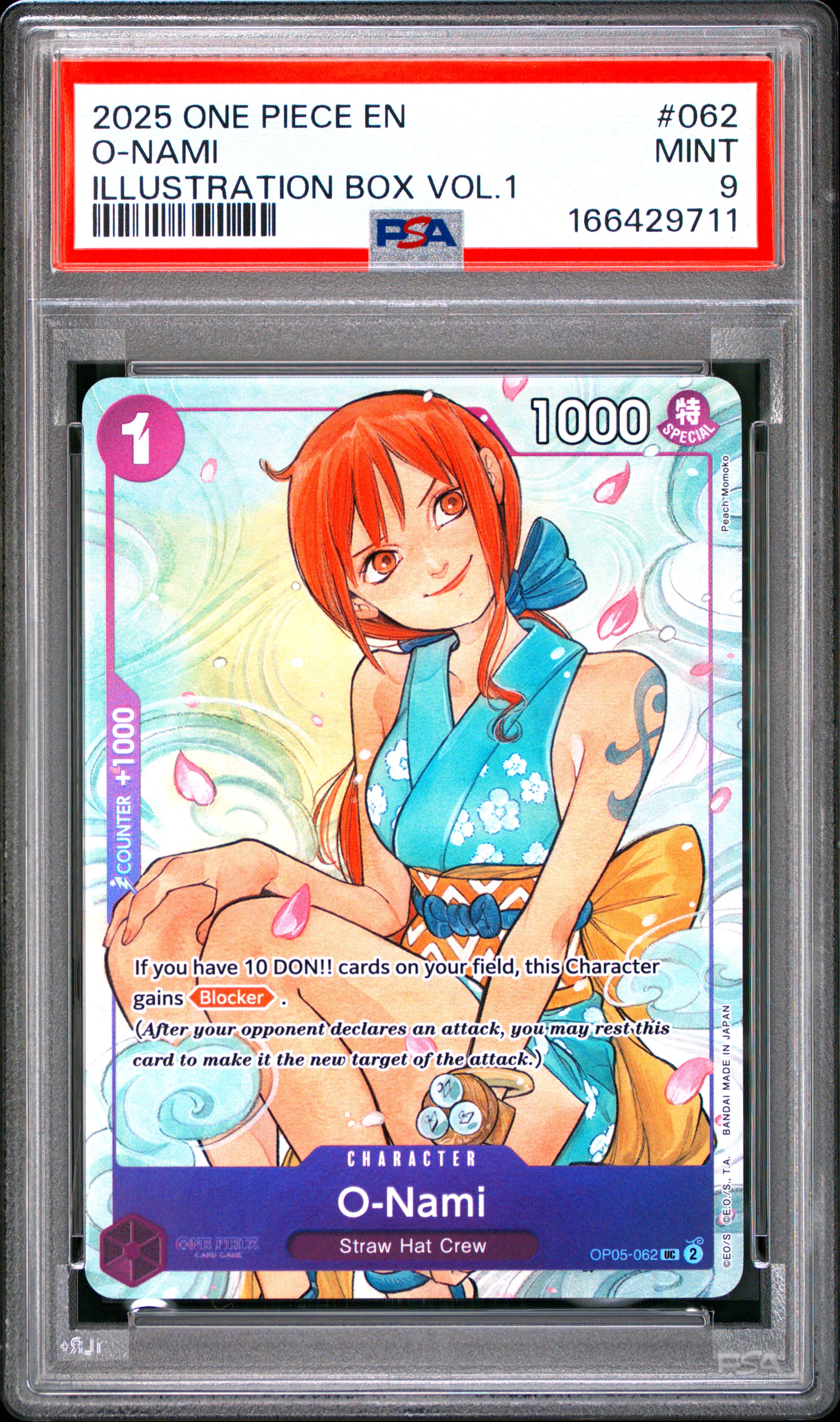 2025 #062 O-Nami PSA 9 One Piece Promos