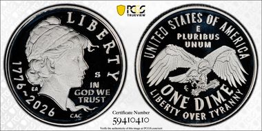2026-S 10C Emerging Liberty Ag PR70DCAM