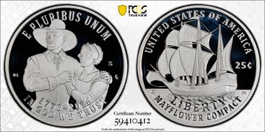 2026-S 25C Mayflower Compact Ag PR70DCAM