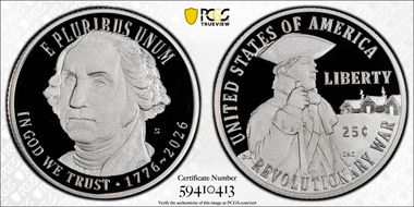 2026-S 25C Revolutionary War Ag PR70DCAM