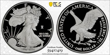 2026-W $1 Silver Eagle w/ Liberty Bell 250 Privy PR69DCAM