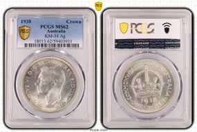 1938 Crown KM-34  Ag MS62