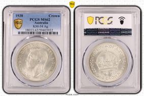 1938 Crown KM-34  Ag MS62