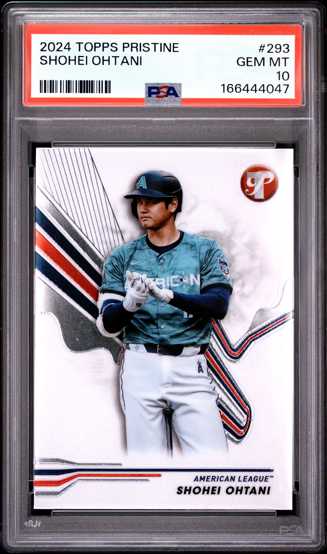 2024 Topps Pristine Shohei Ohtani #293 Gem Mt 10 front view - PSA graded GEM MT 10