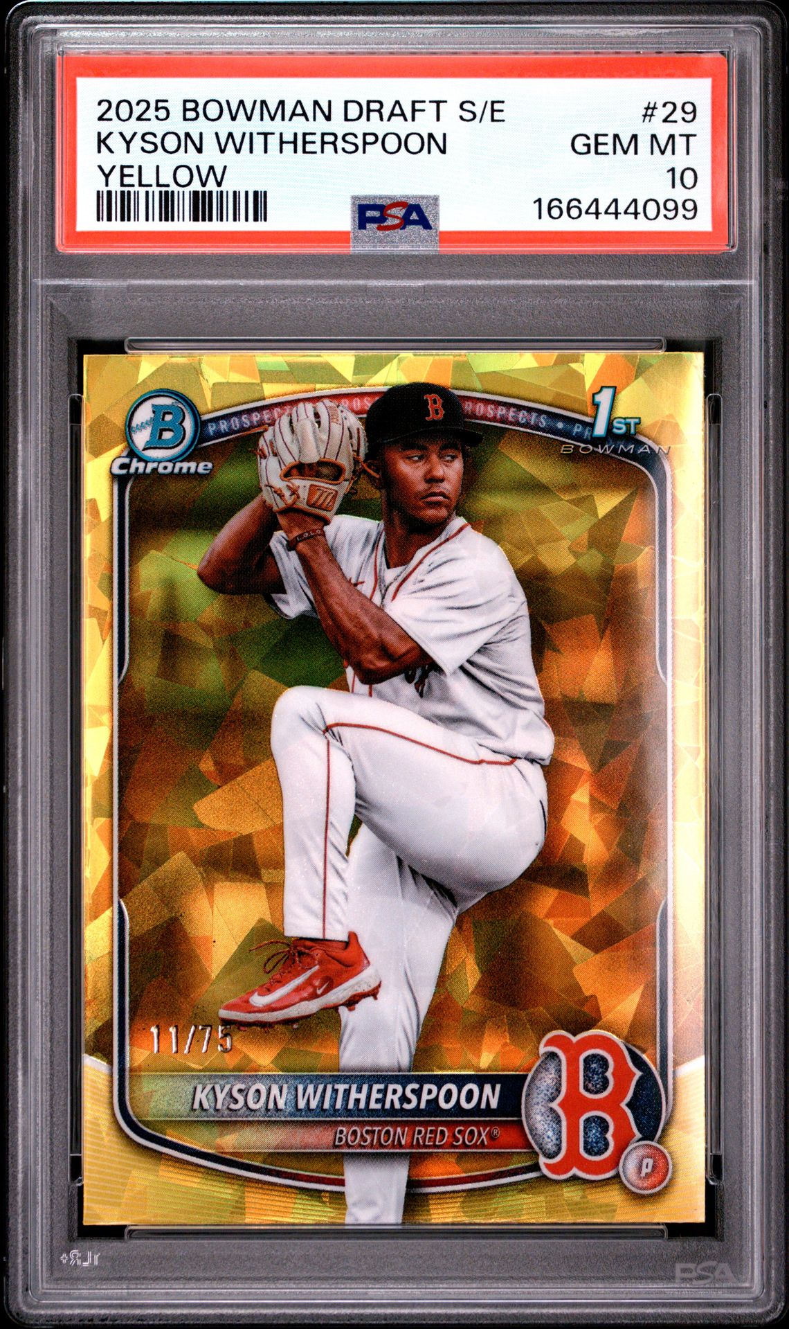 2025 Bowman Draft Sapphire Edition Kyson Witherspoon #29 (Yellow) Gem Mt 10 front view - PSA graded GEM MT 10