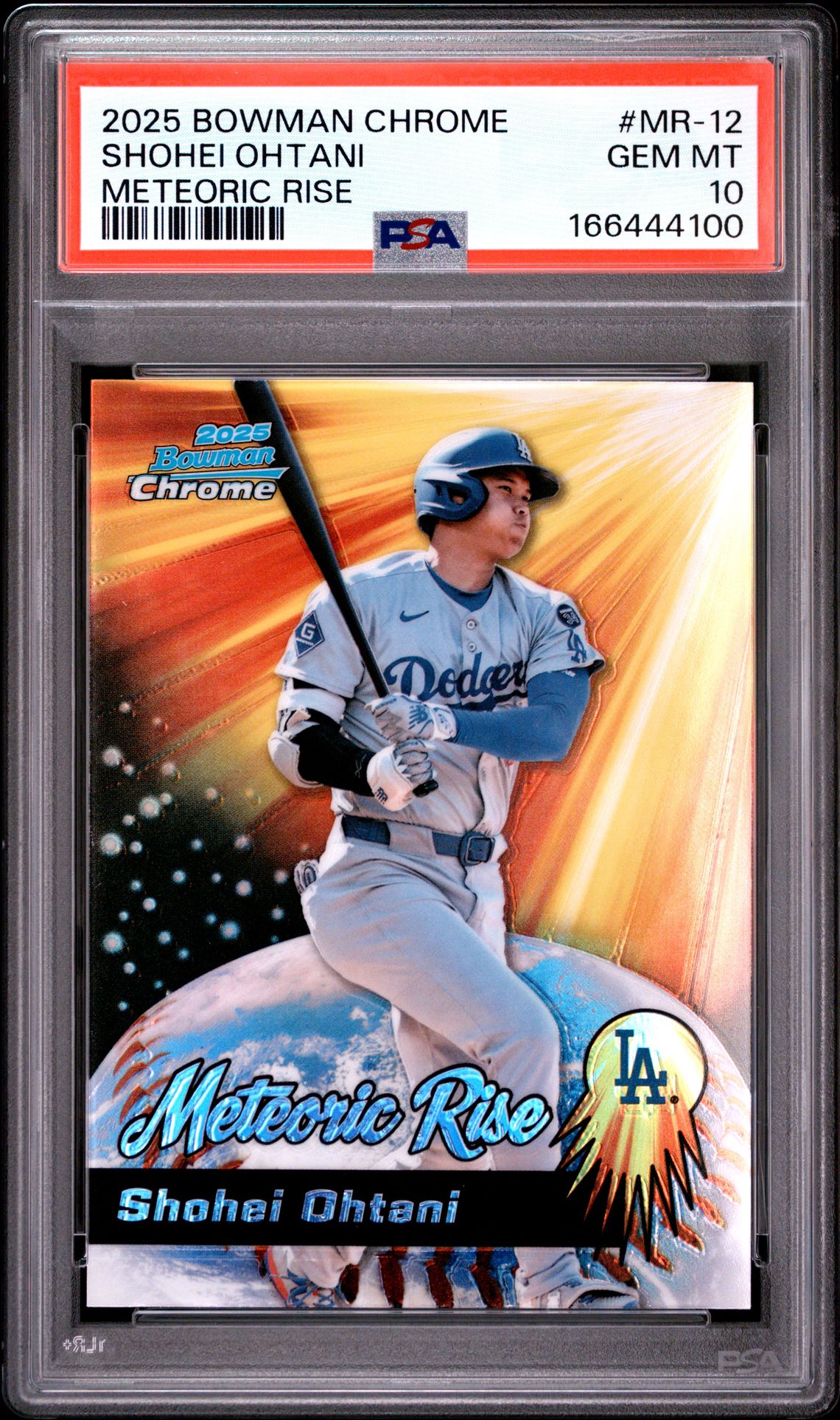 2025 Bowman Chrome Meteoric Rise Shohei Ohtani #Mr-12 Gem Mt 10 front view - PSA graded GEM MT 10