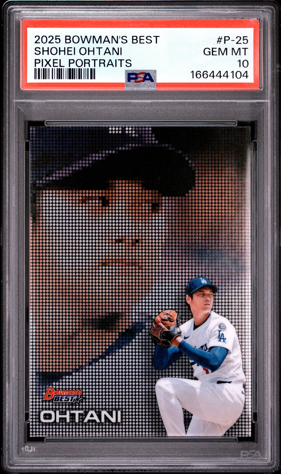 2025 Bowman's Best Pixel Portraits Shohei Ohtani #P-25 Gem Mt 10 front view - PSA graded GEM MT 10