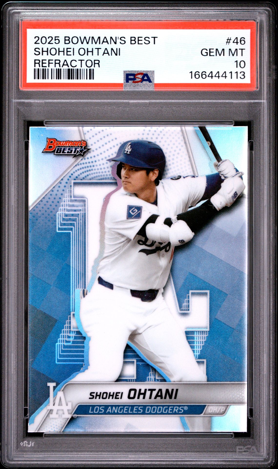 2025 Bowman's Best Shohei Ohtani #46 (Refractor) Gem Mt 10 front view - PSA graded GEM MT 10