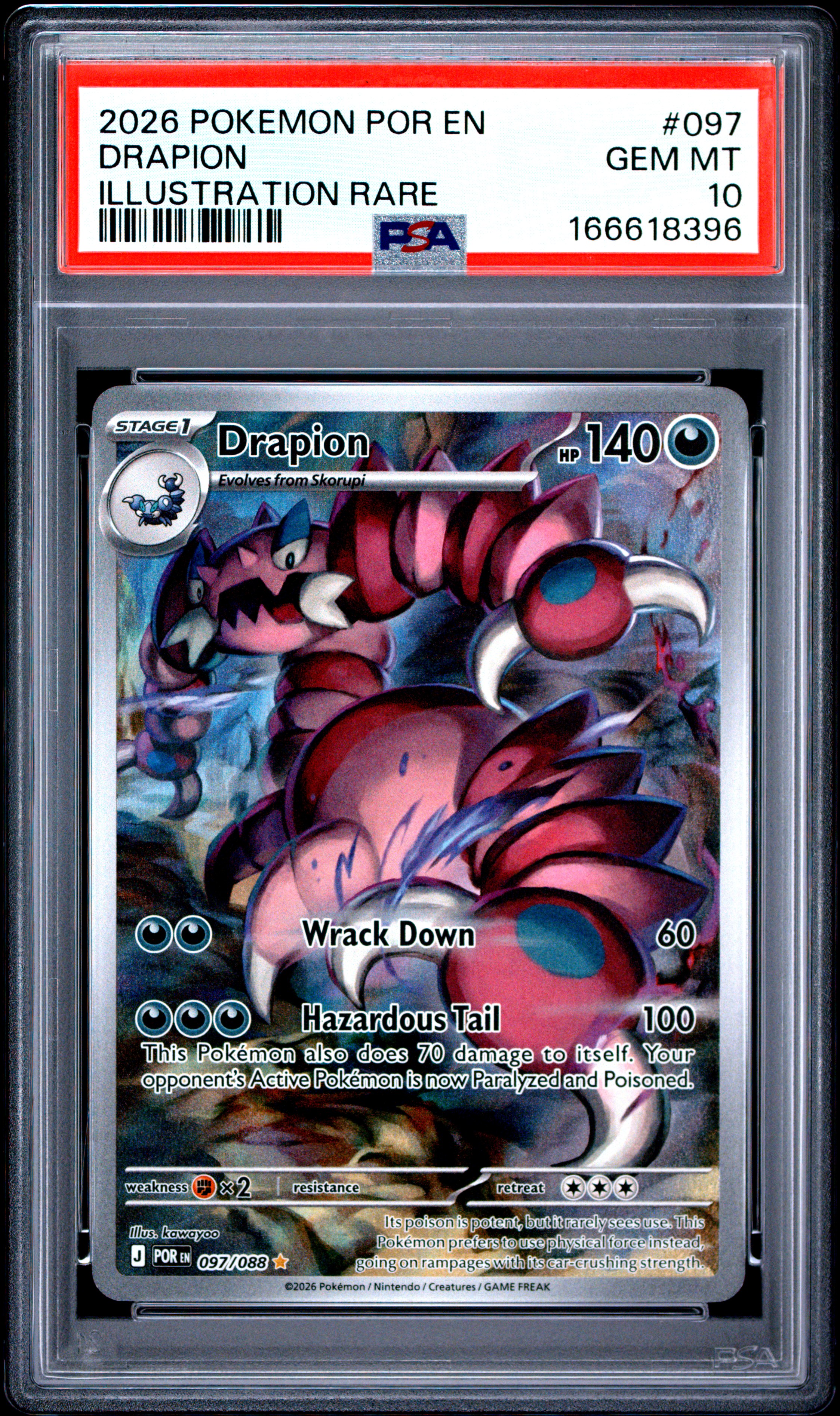 2026 #097 Drapion PSA 10 Por EN-Perfect Order