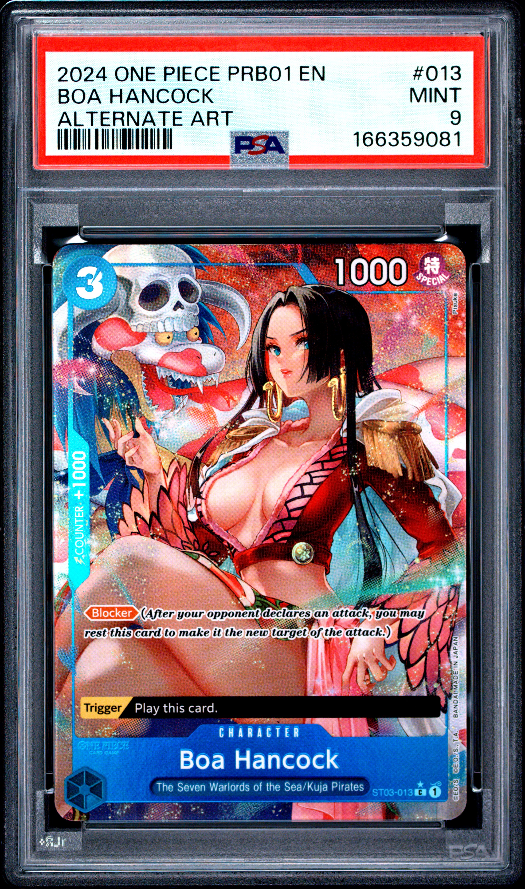 2024 #013 Boa Hancock PSA 9 One Piece PRB01-Premium Booster -One Piece Card the Best-