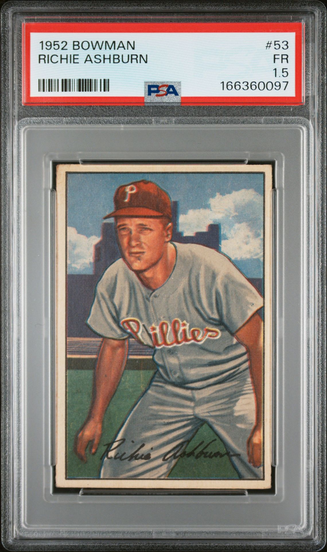 1952 Bowman Richie Ashburn #53 Fr 1.5 front