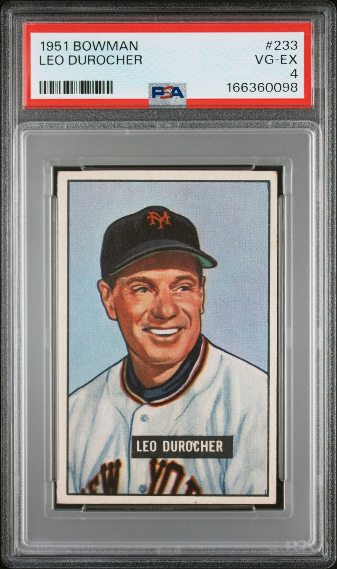1951 Bowman Leo Durocher #233 Vg-Ex 4 front