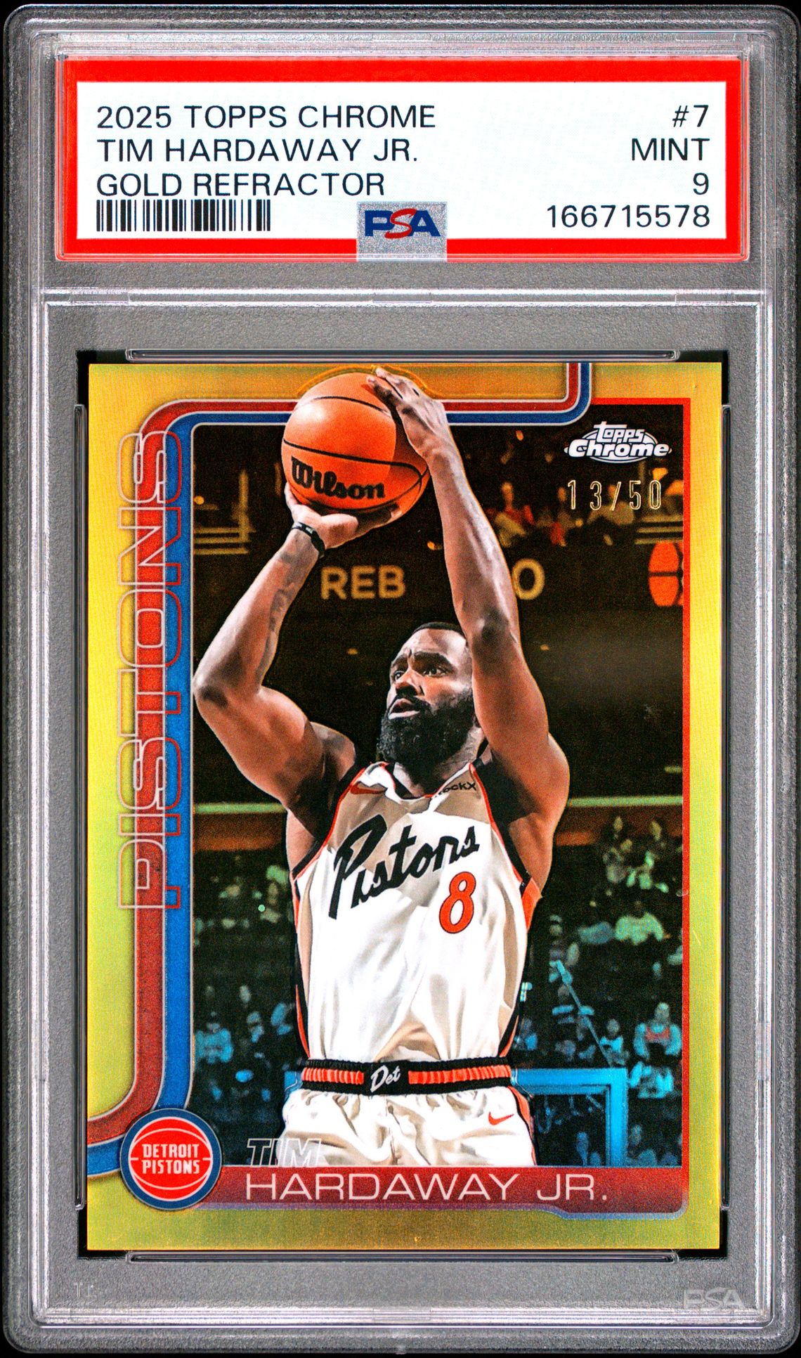 2025 Topps Chrome Tim Hardaway Jr. #7 (Gold Refractor) Mint 9 front
