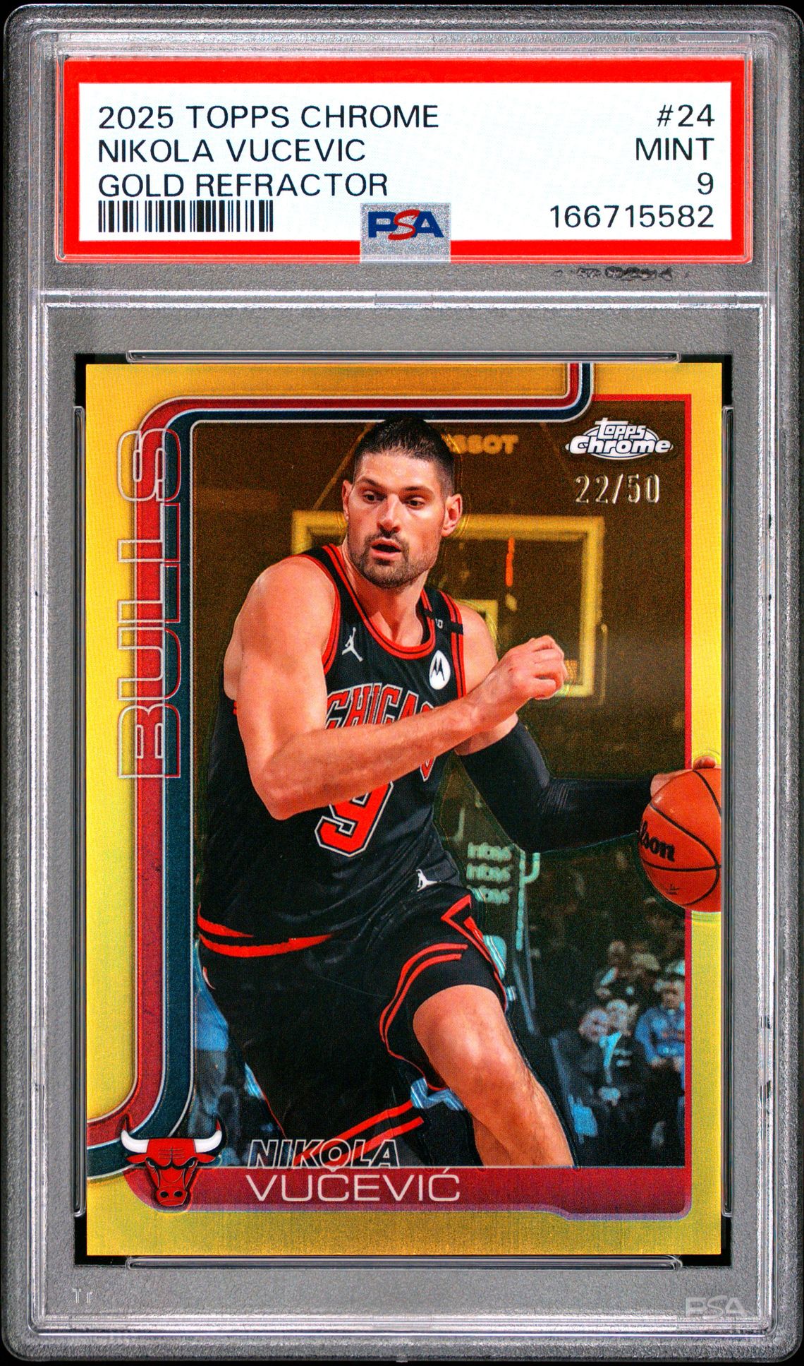 2025 Topps Chrome Nikola Vucevic #24 (Gold Refractor) Mint 9 front