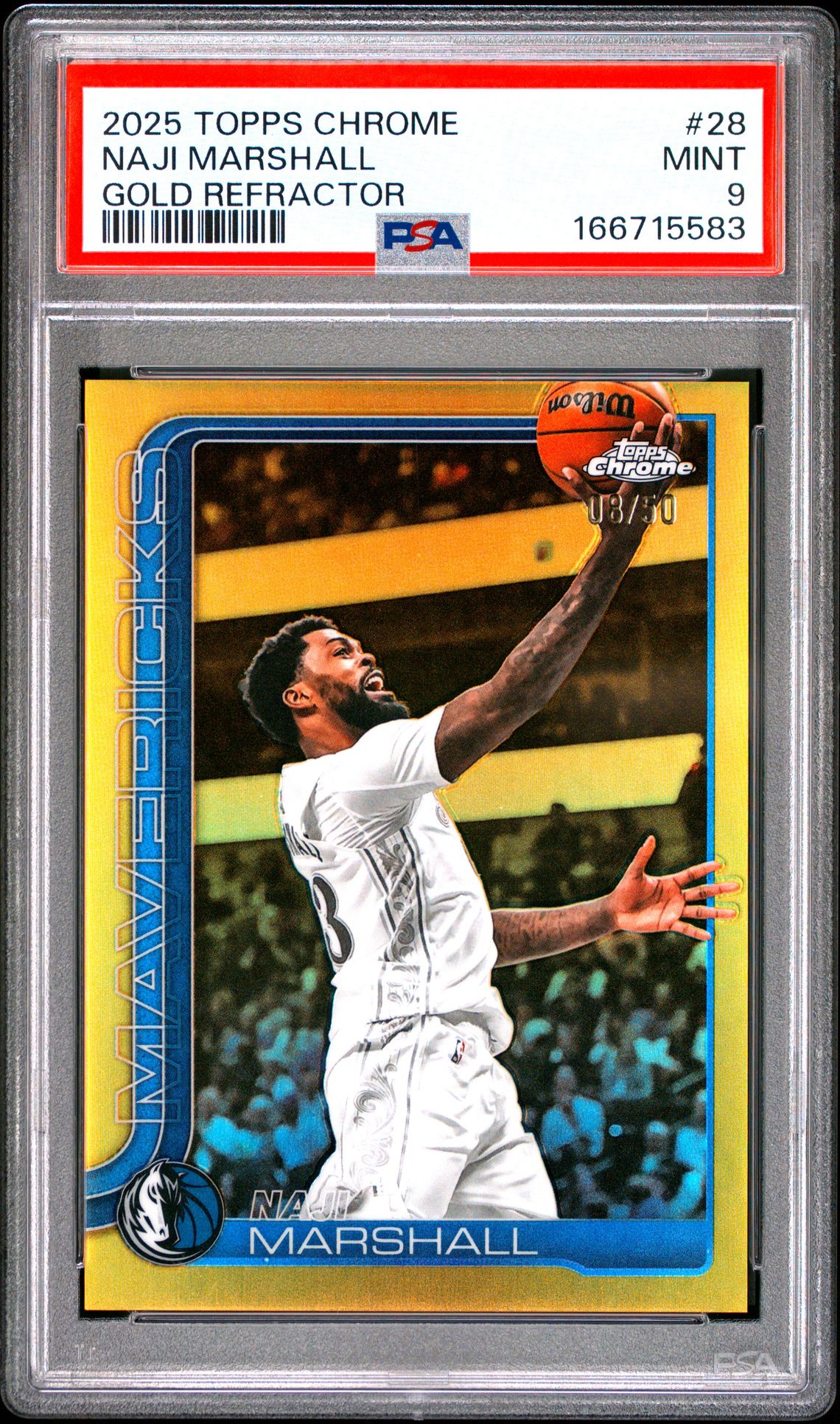 2025 Topps Chrome Naji Marshall #28 (Gold Refractor) Mint 9 front