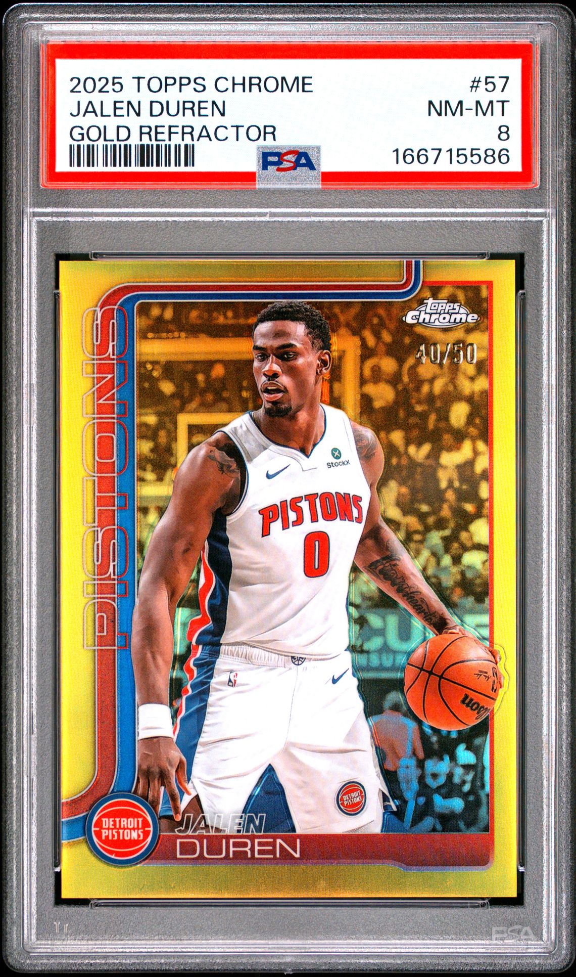 2025 Topps Chrome Jalen Duren #57 (Gold Refractor) Nm-Mt 8 front