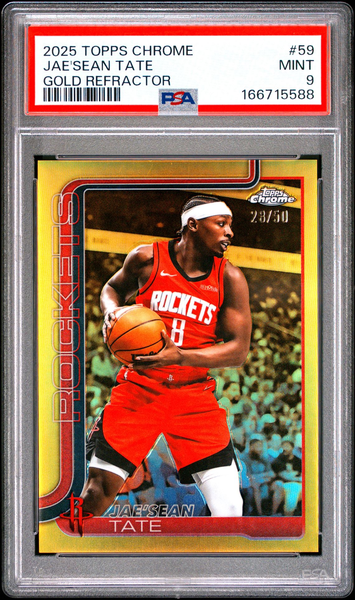 2025 Topps Chrome Jae'sean Tate #59 (Gold Refractor) Mint 9 front