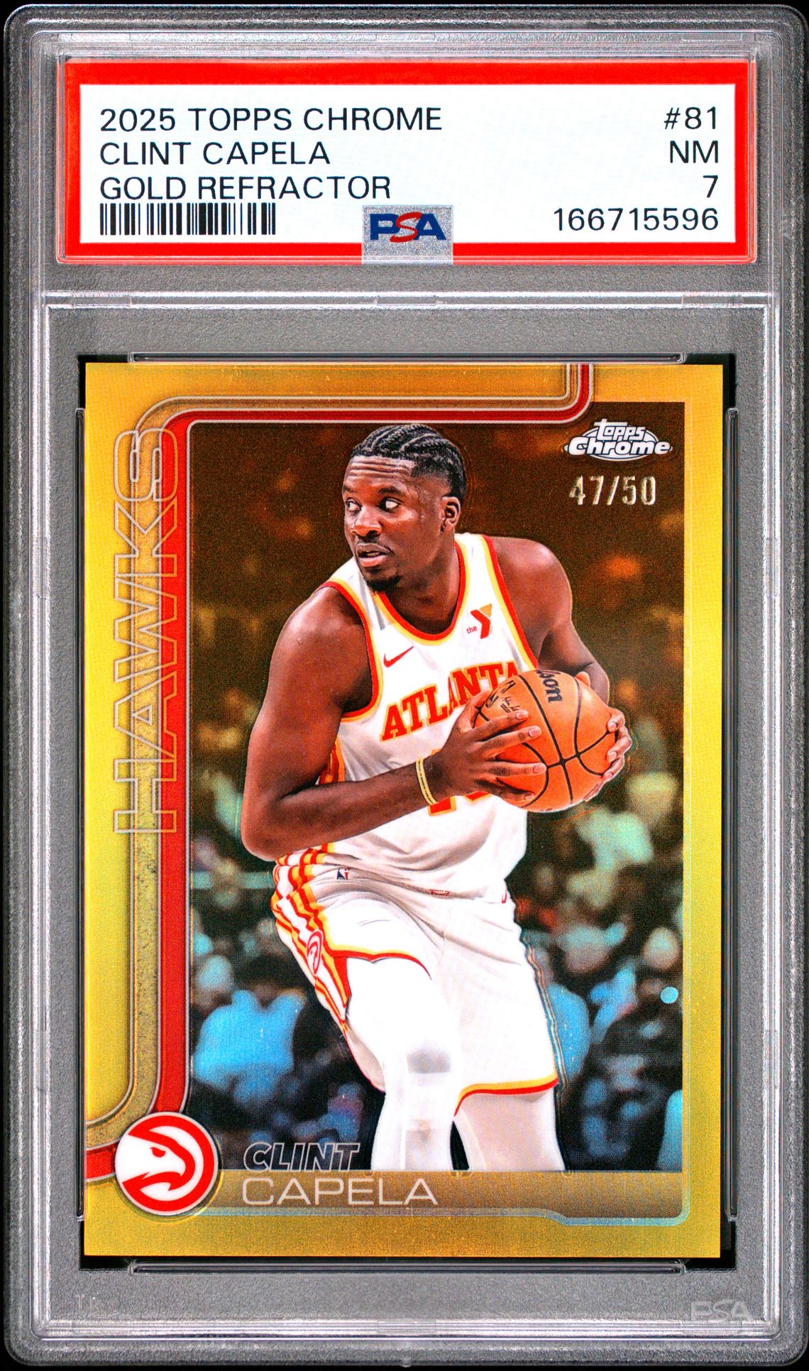 2025 Topps Chrome Clint Capela #81 (Gold Refractor) Nm 7 front