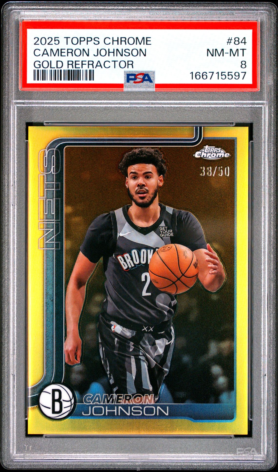2025 Topps Chrome Cameron Johnson #84 (Gold Refractor) Nm-Mt 8 front