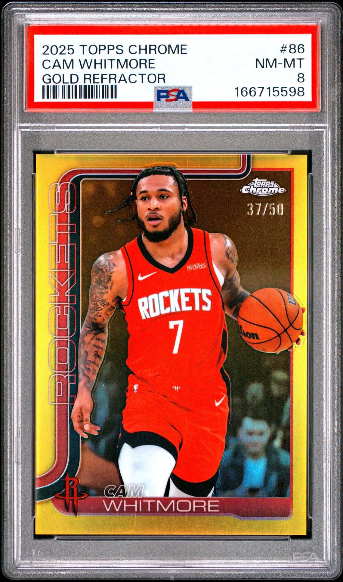 2025 Topps Chrome Cam Whitmore #86 (Gold Refractor) Nm-Mt 8 front