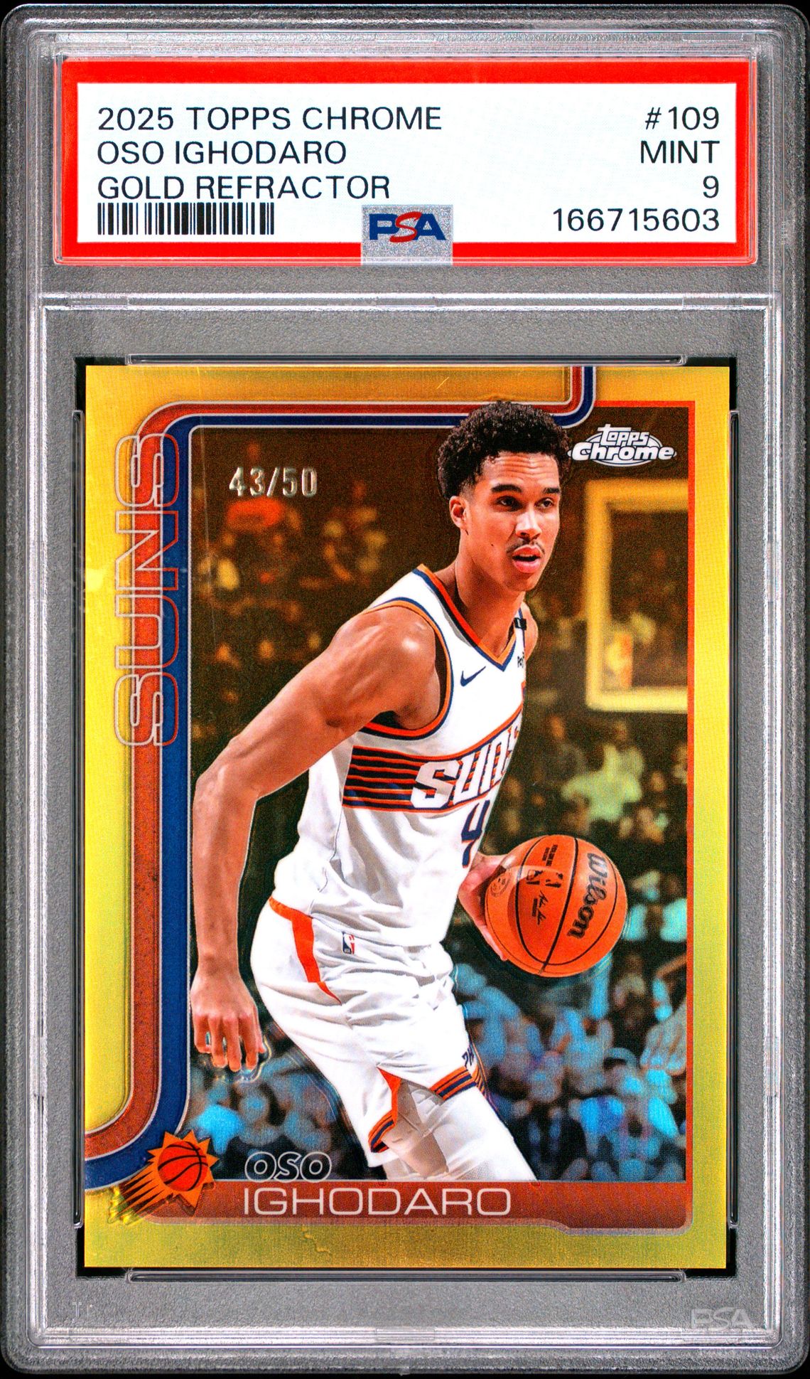 2025 Topps Chrome Oso Ighodaro #109 (Gold Refractor) Mint 9 front