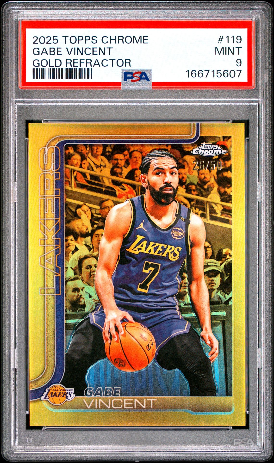 2025 Topps Chrome Gabe Vincent #119 (Gold Refractor) Mint 9 front