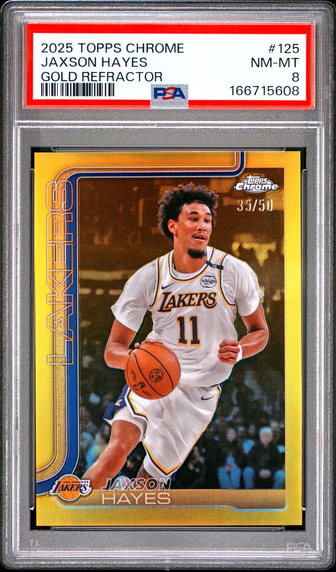 2025 Topps Chrome Jaxson Hayes #125 (Gold Refractor) Nm-Mt 8 front