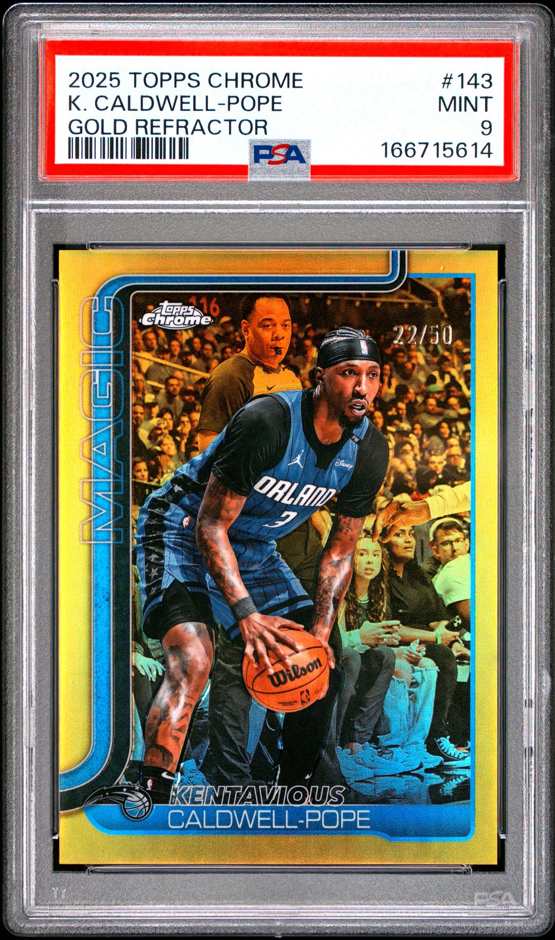 2025 Topps Chrome K. Caldwell-Pope #143 (Gold Refractor) Mint 9 front