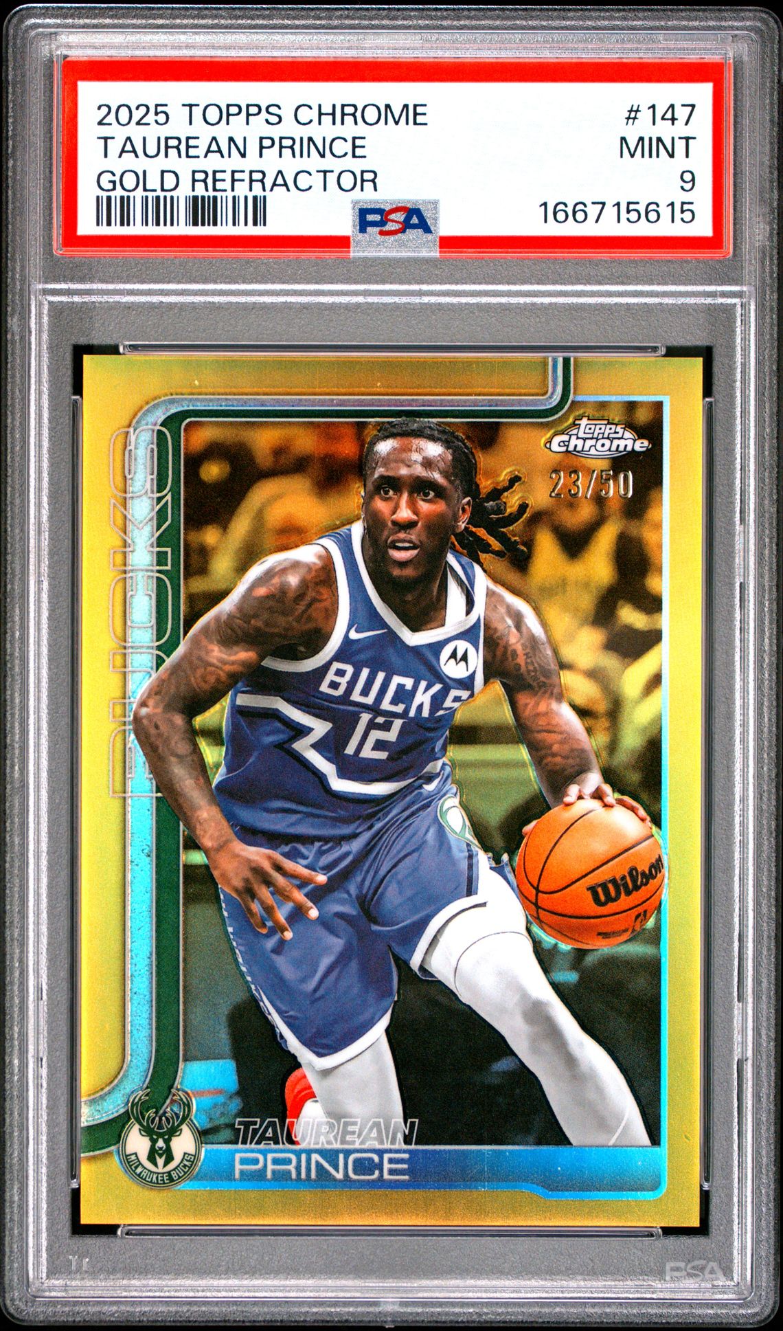 2025 Topps Chrome Taurean Prince #147 (Gold Refractor) Mint 9 front