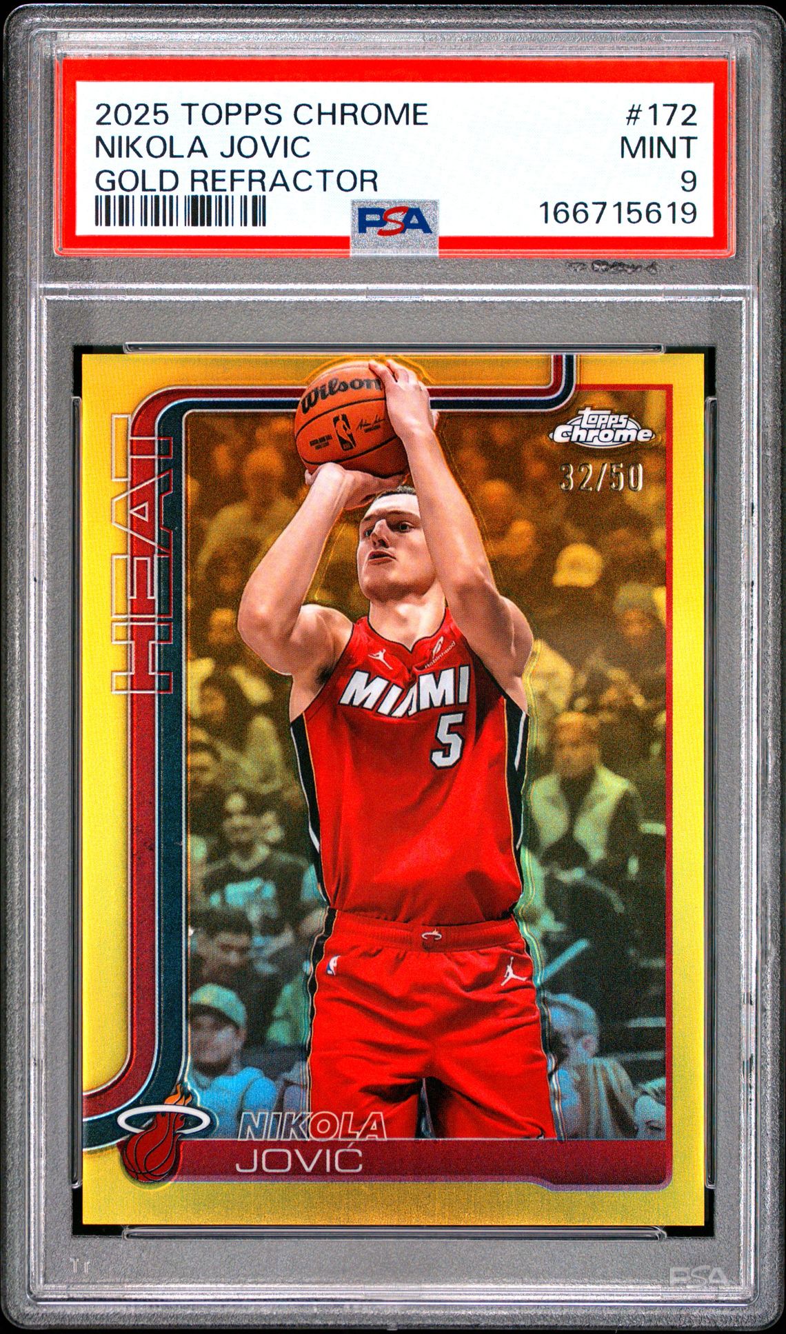 2025 Topps Chrome Nikola Jovic #172 (Gold Refractor) Mint 9 front