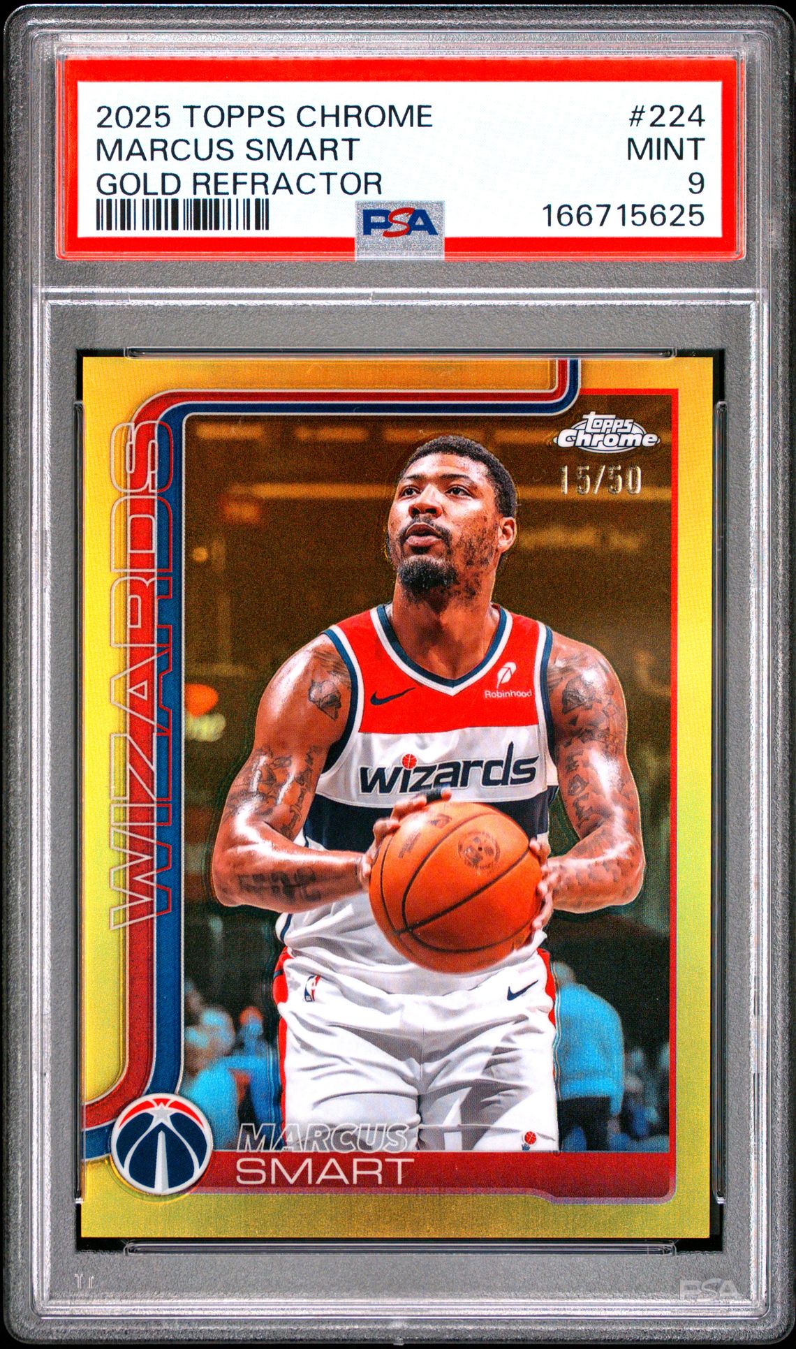 2025 Topps Chrome Marcus Smart #224 (Gold Refractor) Mint 9 front