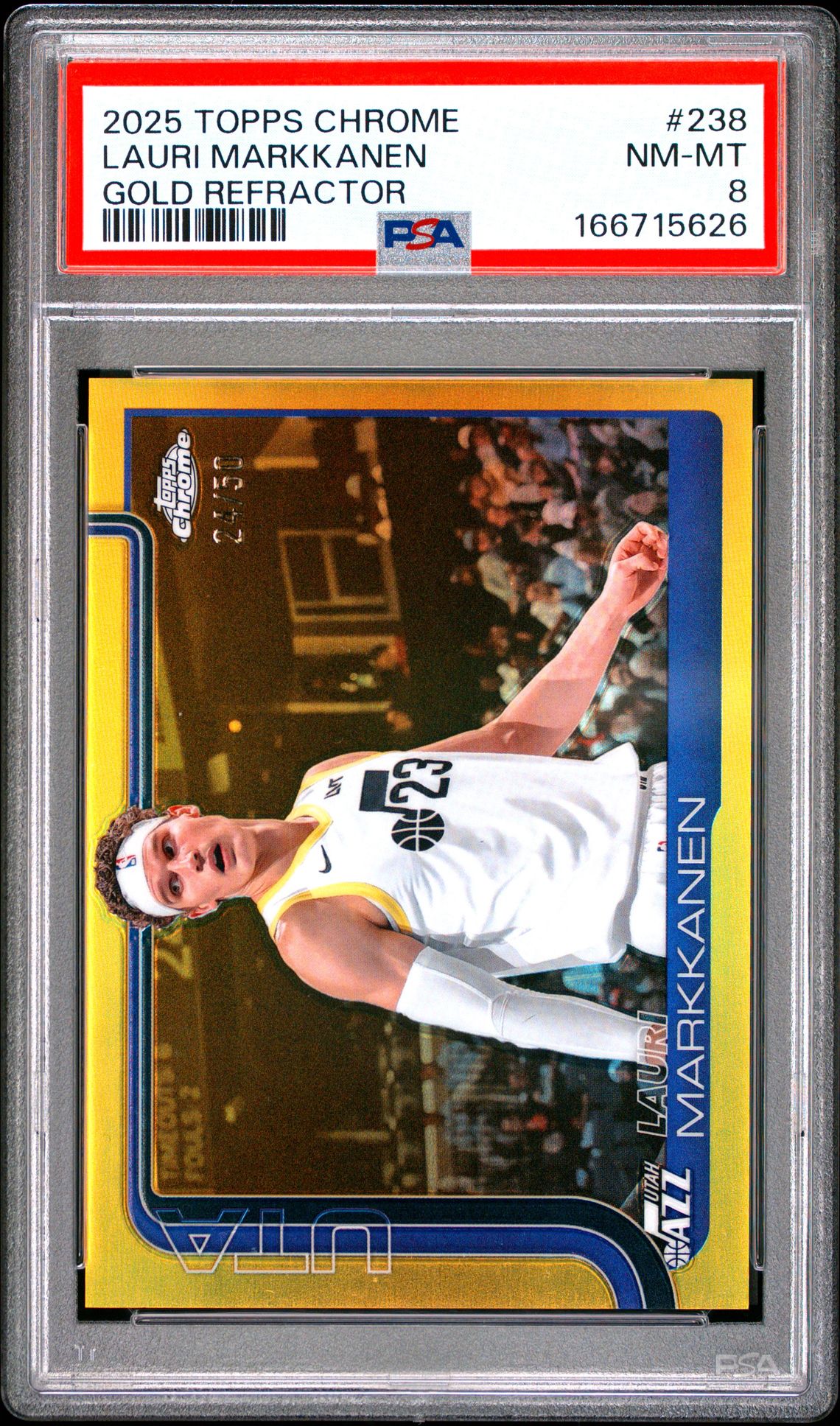 2025 Topps Chrome Lauri Markkanen #238 (Gold Refractor) Nm-Mt 8 front