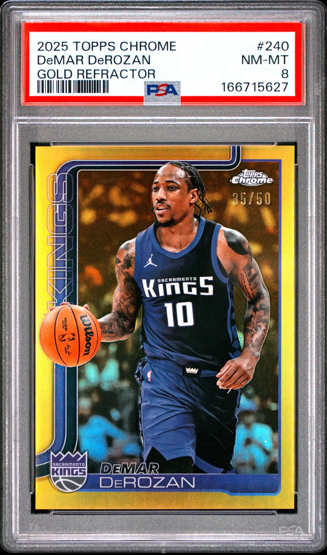 2025 Topps Chrome Demar Derozan #240 (Gold Refractor) Nm-Mt 8 front