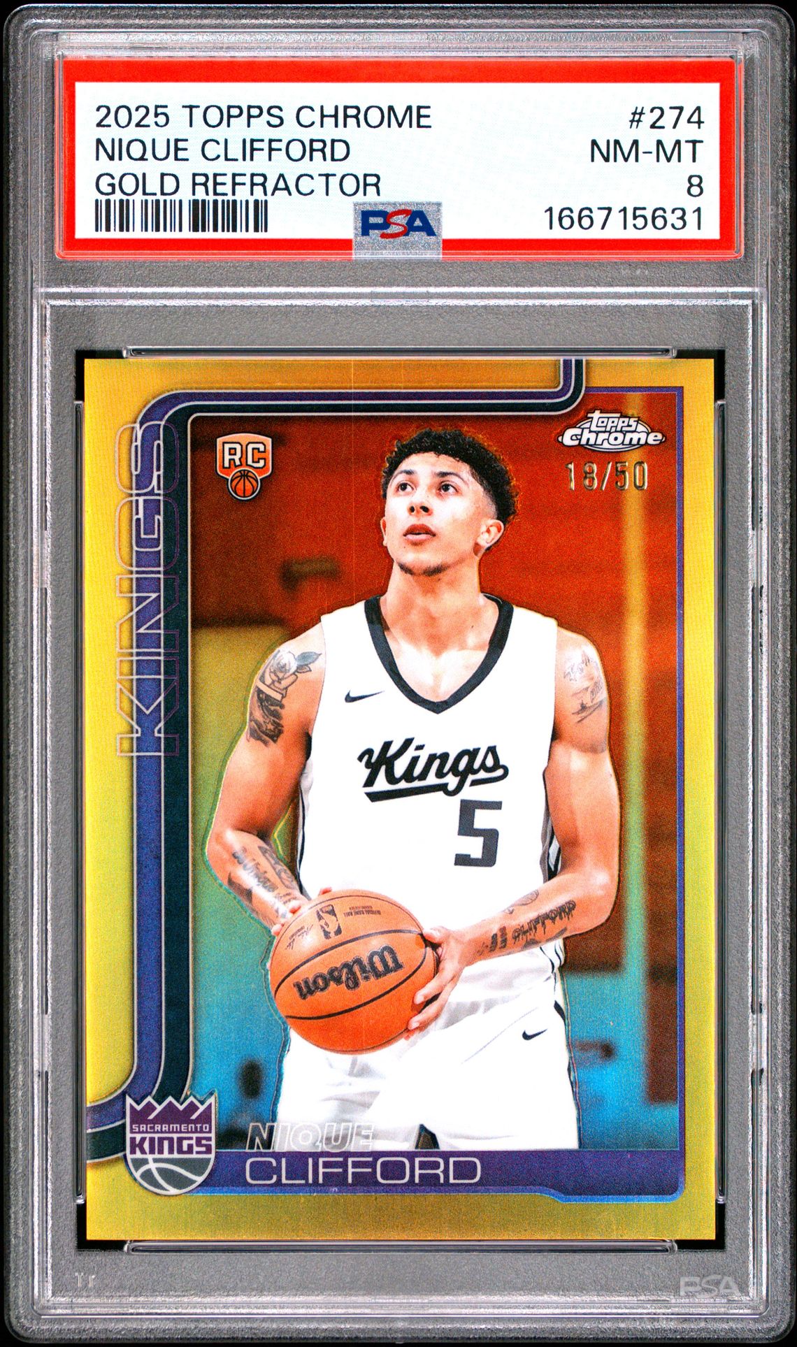 2025 Topps Chrome Nique Clifford #274 (Gold Refractor) Nm-Mt 8 front