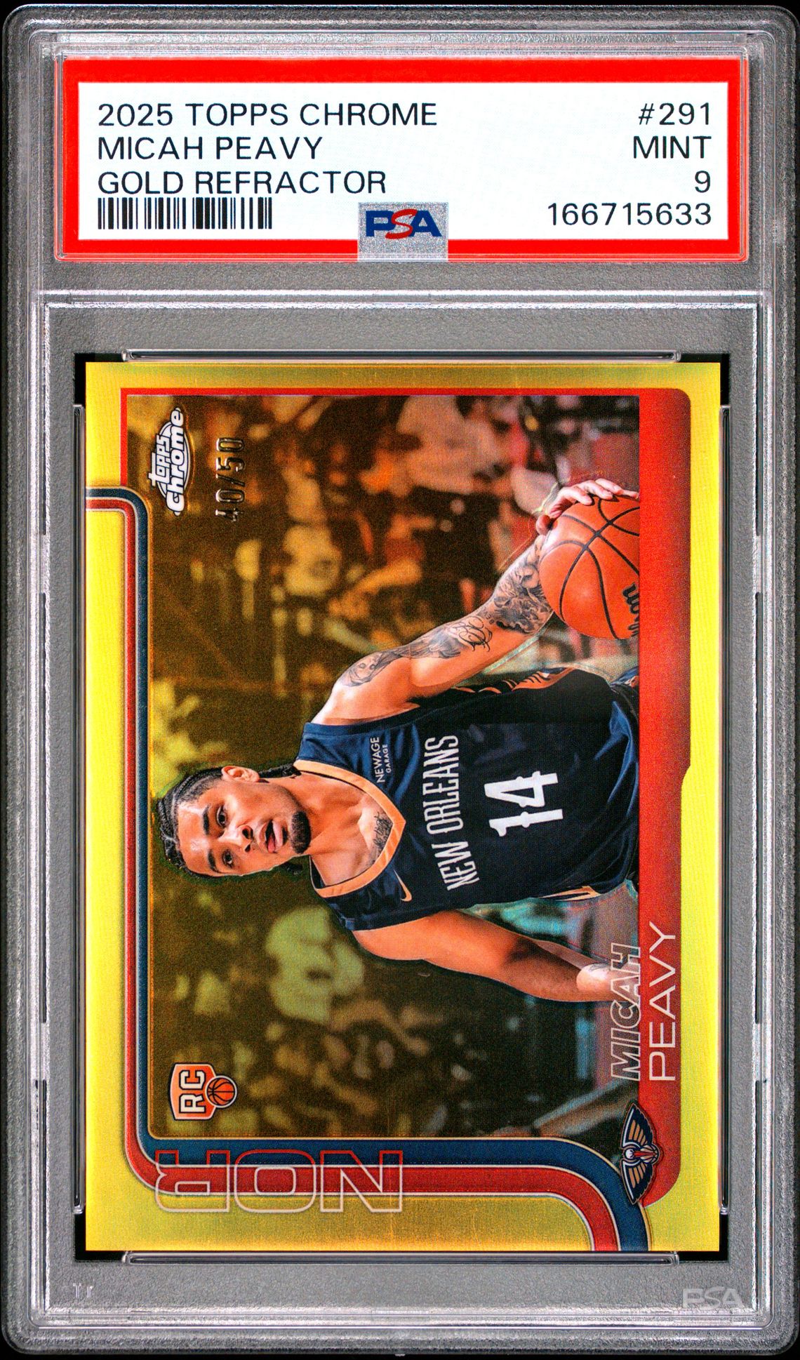 2025 Topps Chrome Micah Peavy #291 (Gold Refractor) Mint 9 front