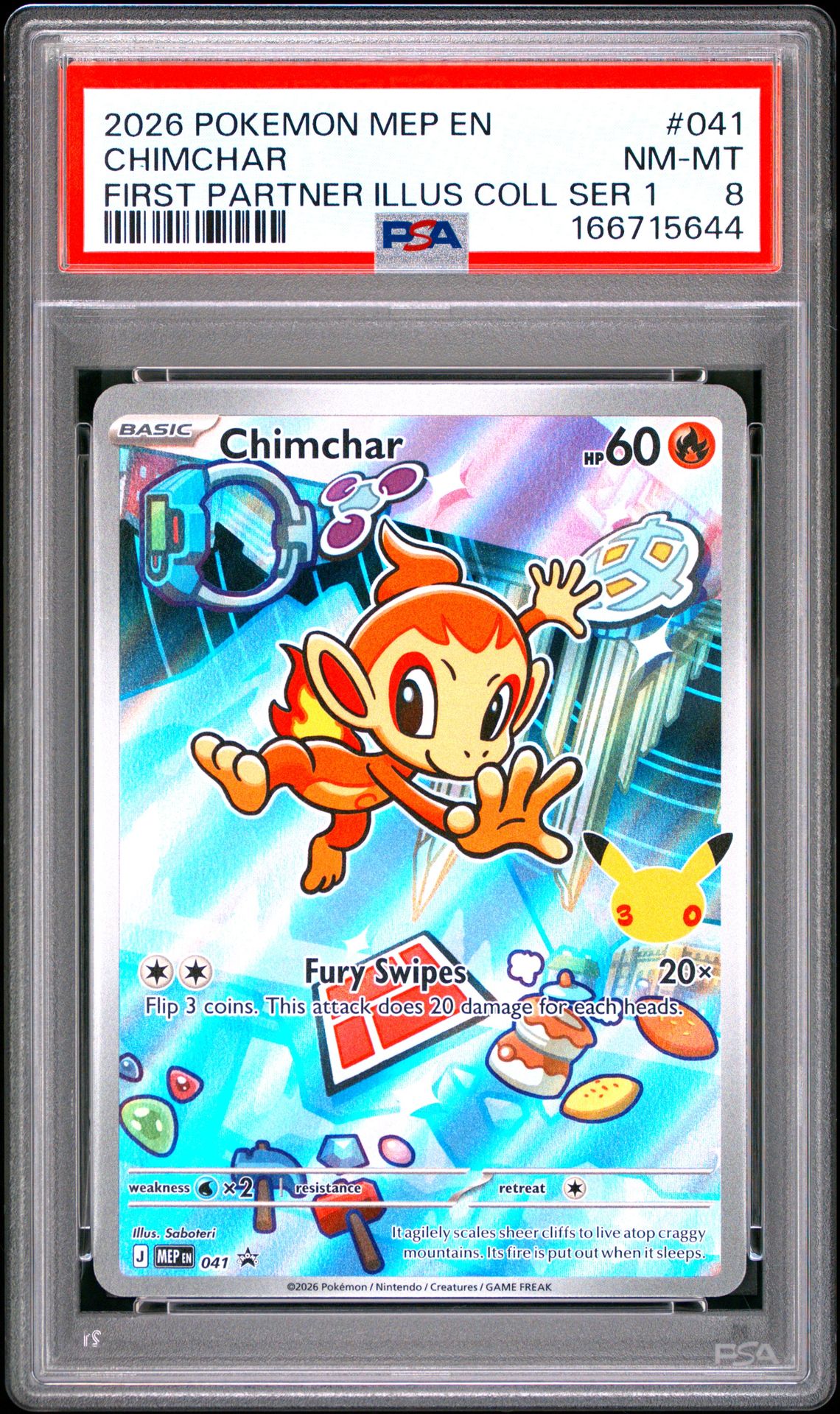 2026 Pokemon Mep En-Me Black Star Promo Chimchar #041 (First Partner Illus Coll Ser 1) Nm-Mt 8 front