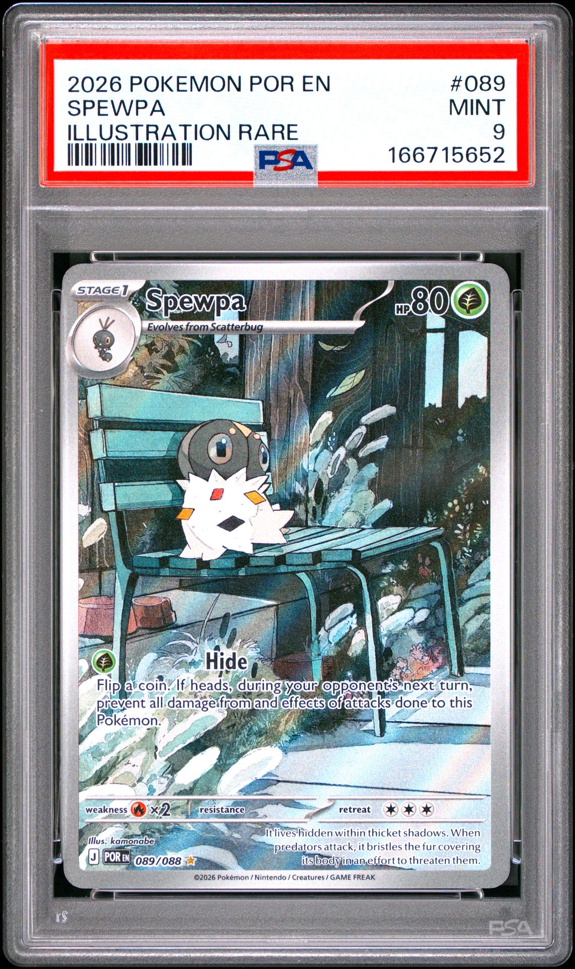 2026 Pokemon Por En-Perfect Order Spewpa #089 (Illustration Rare) Mint 9 front