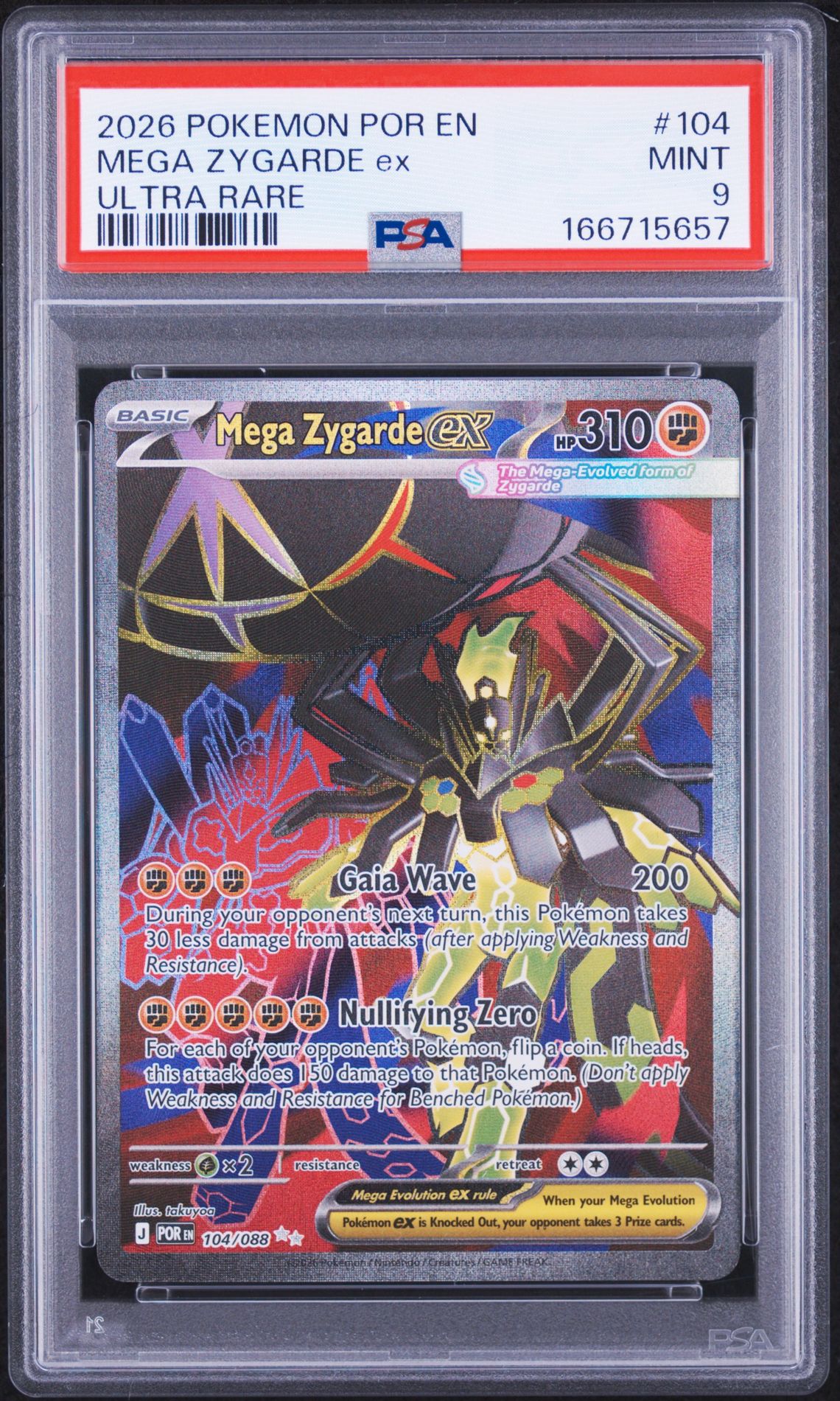 2026 Pokemon Por En-Perfect Order Mega Zygarde Ex #104 (Ultra Rare) Mint 9 front