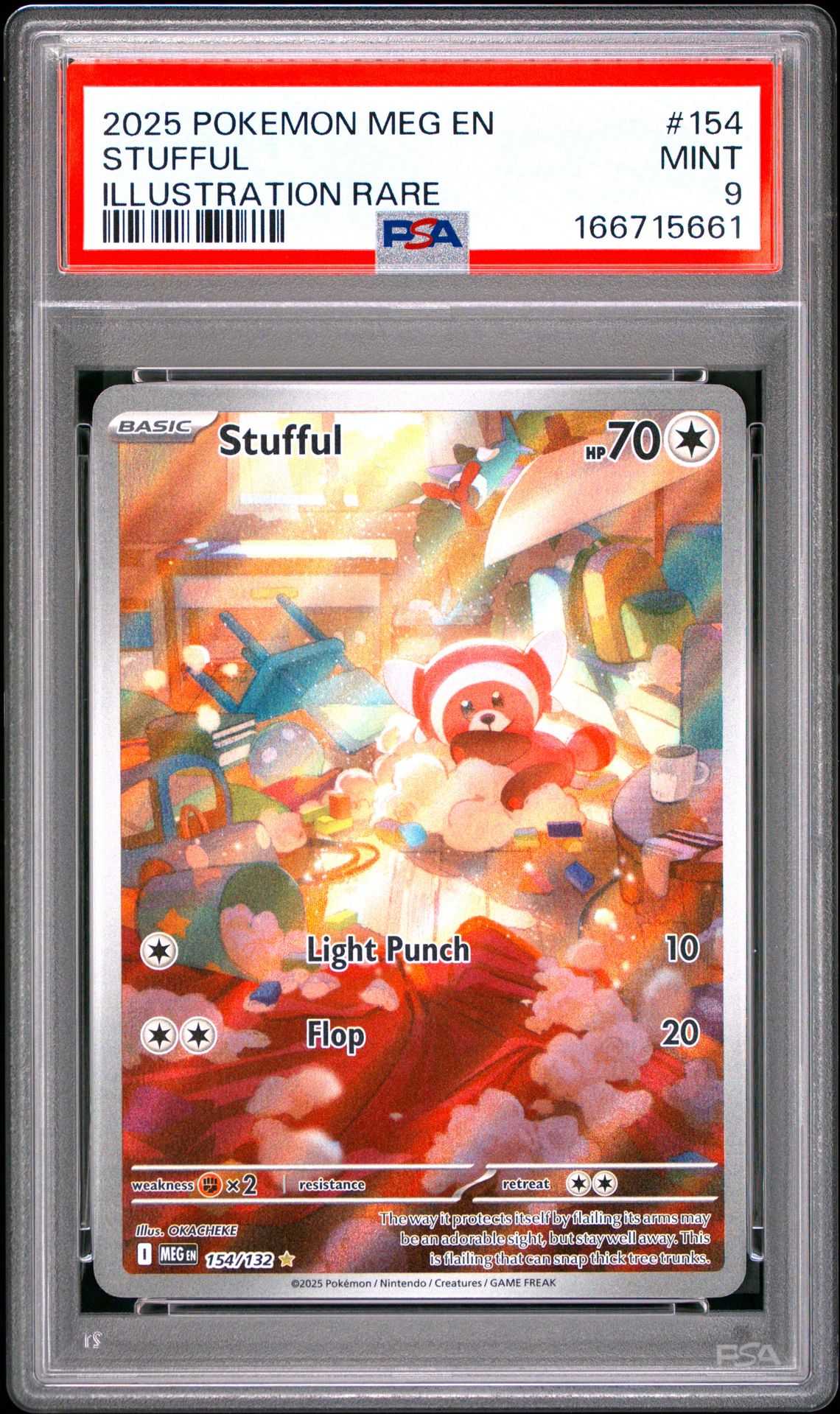 2025 Pokemon Meg En-Mega Evolution Stufful #154 (Illustration Rare) Mint 9 front