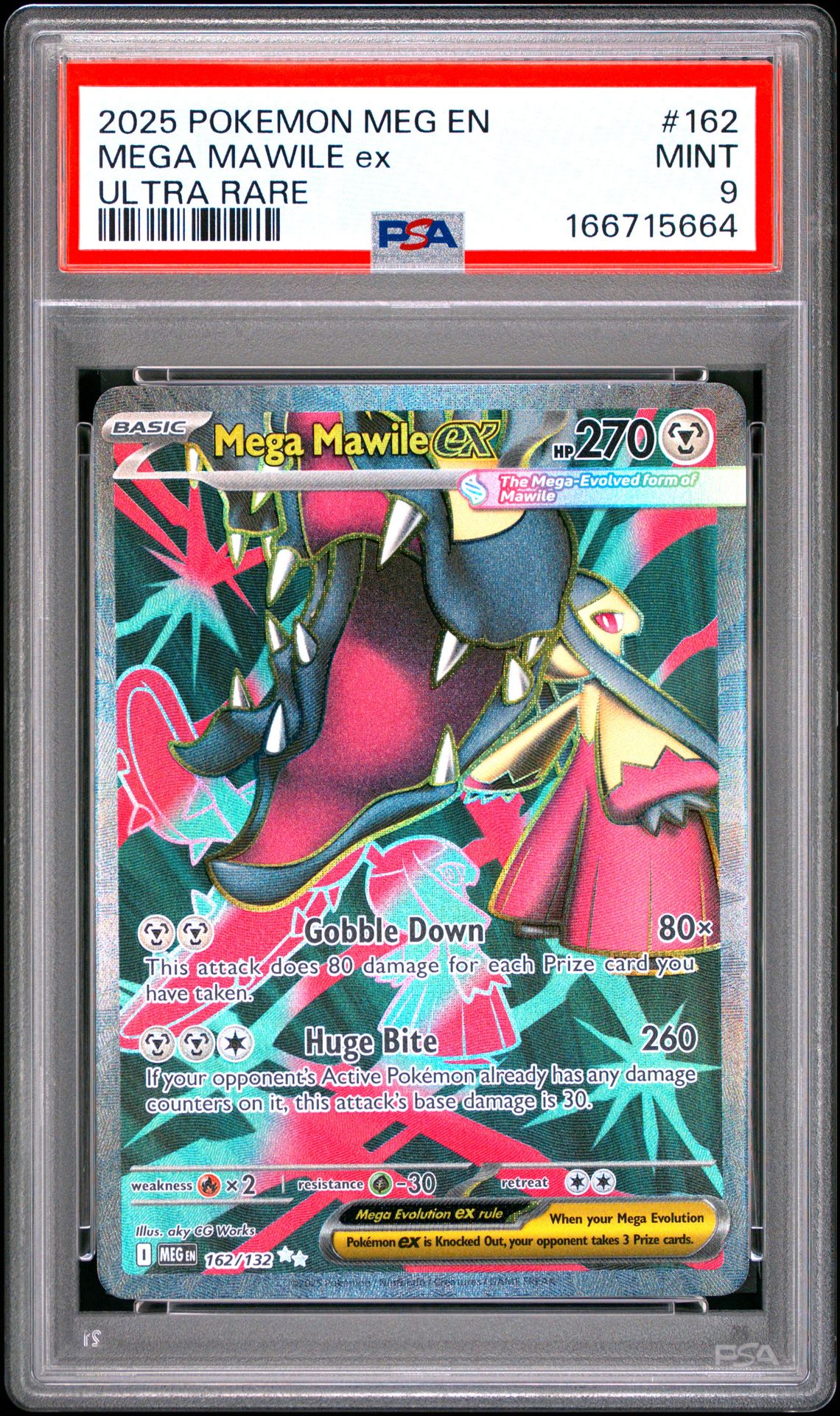 2025 Pokemon Meg En-Mega Evolution Mega Mawile Ex #162 (Ultra Rare) Mint 9 front