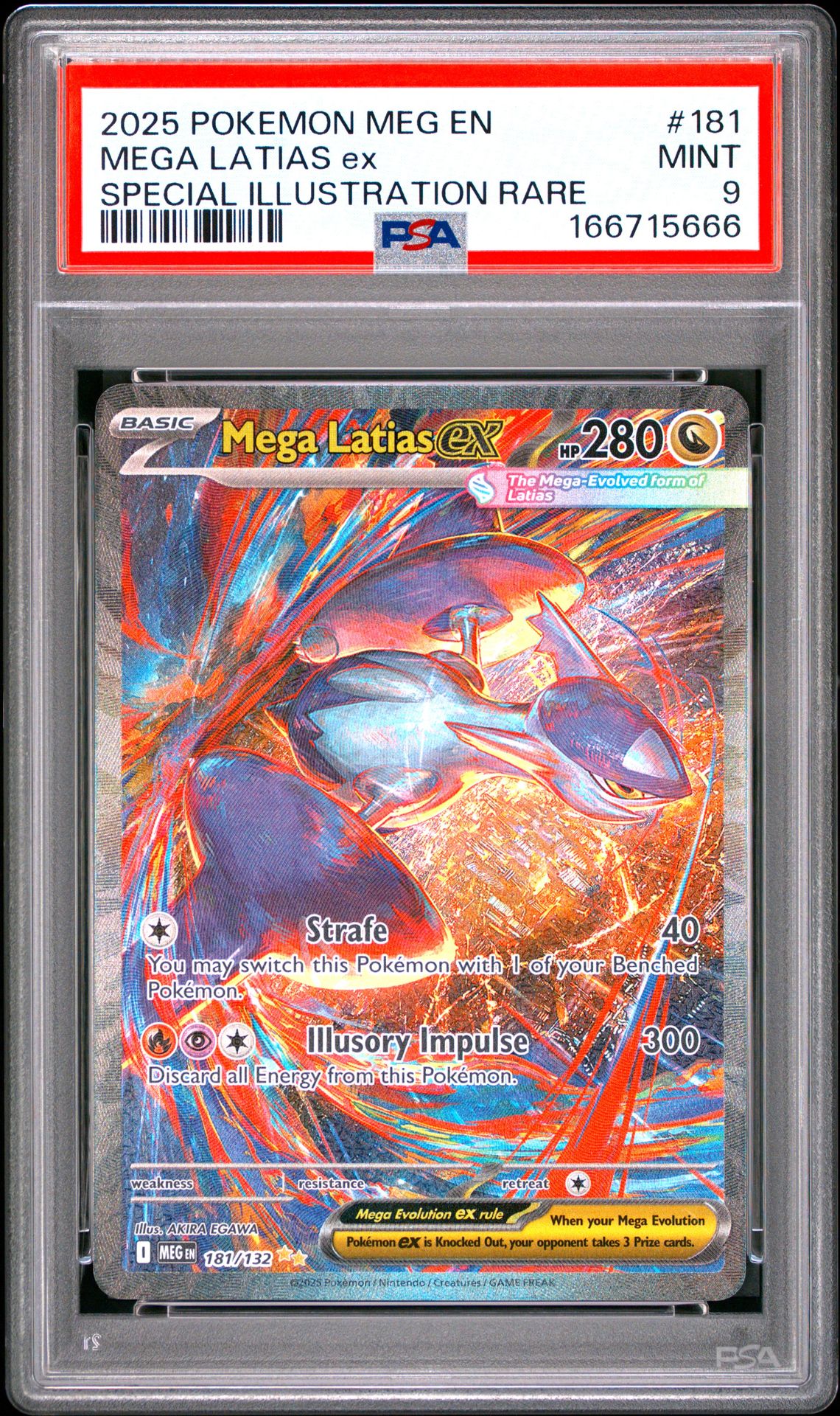 2025 Pokemon Meg En-Mega Evolution Mega Latias Ex #181 (Special Illustration Rare) Mint 9 front
