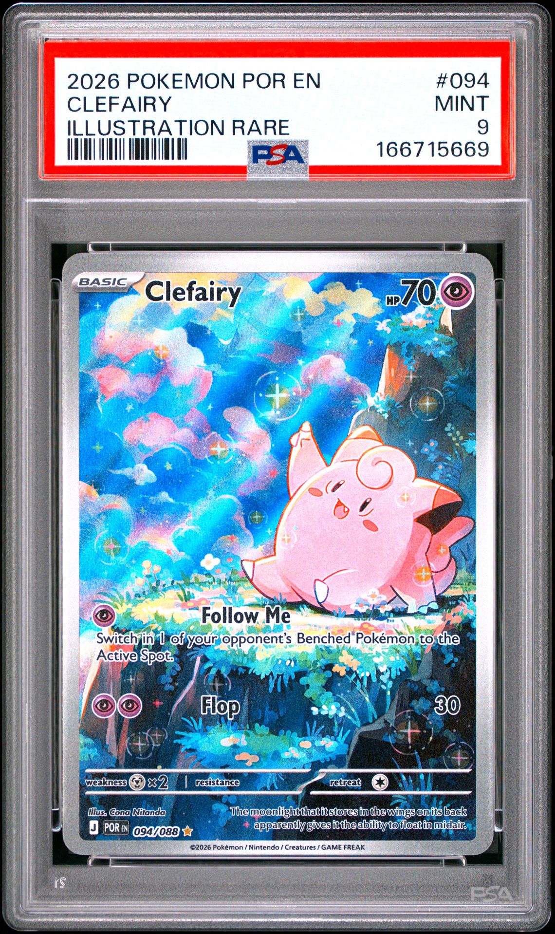 2026 Pokemon Por En-Perfect Order Clefairy #094 (Illustration Rare) Mint 9 front