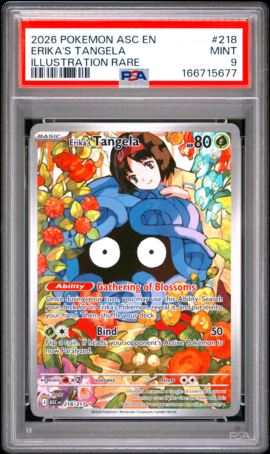 2026 Pokemon Asc En-Ascended Heroes Erika's Tangela #218 (Illustration Rare) Mint 9 front