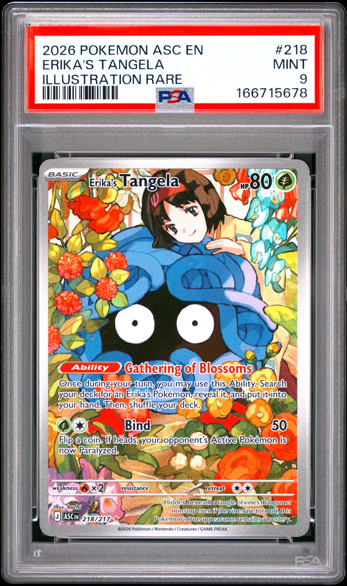 2026 Pokemon Asc En-Ascended Heroes Erika's Tangela #218 (Illustration Rare) Mint 9 front
